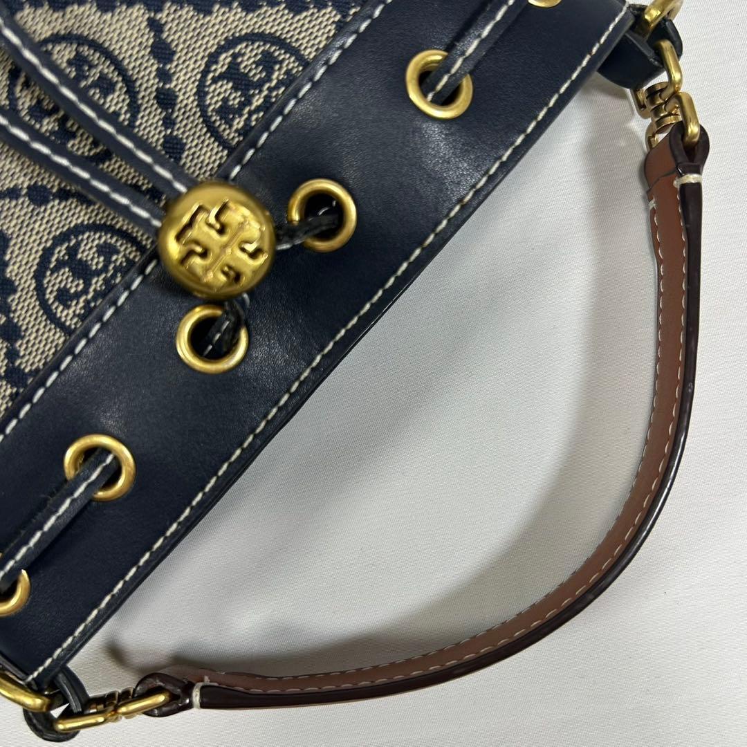 極美品】トリーバーチ Tモノグラム ジャガード 2way バケットバッグ