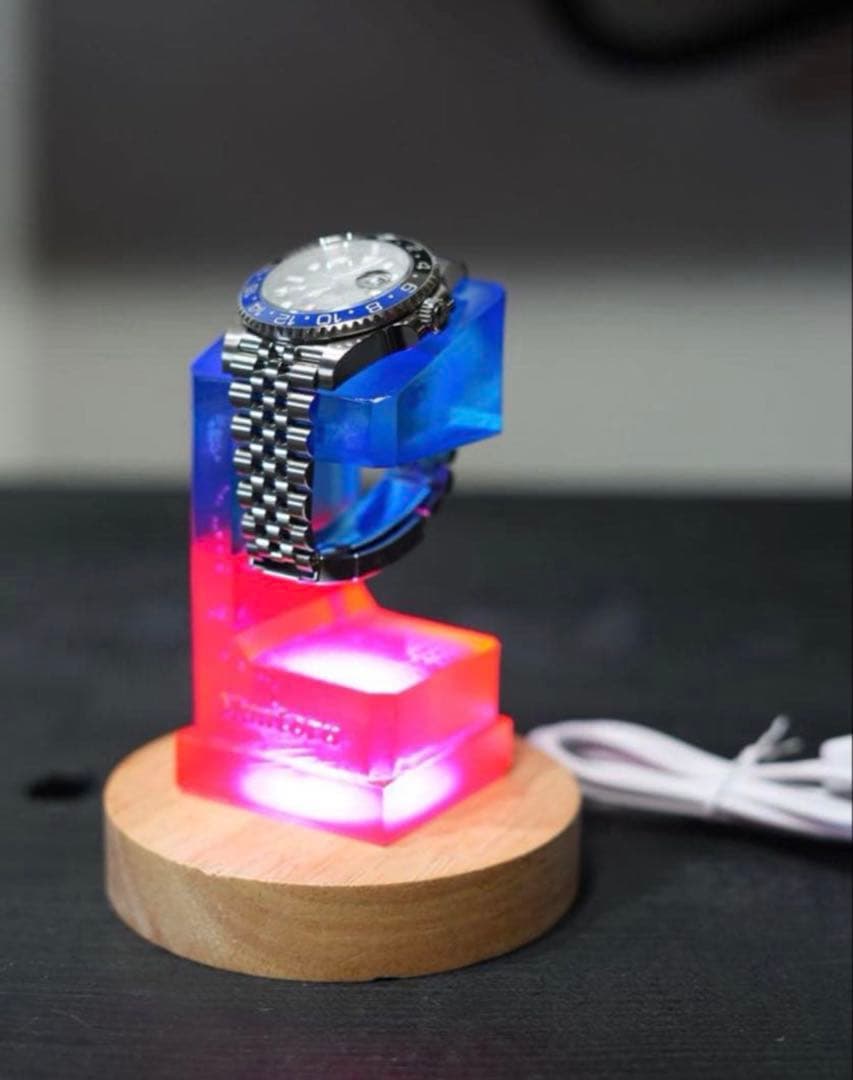 腕時計スタンド クリアレジンムントル バイカラー