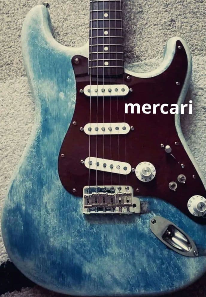 自作 ストラトキャスター Dust Blue コンポーネント 木製PG レリック 自作 ストラトキャスター Dust Blue コンポーネント 木製PG レリック