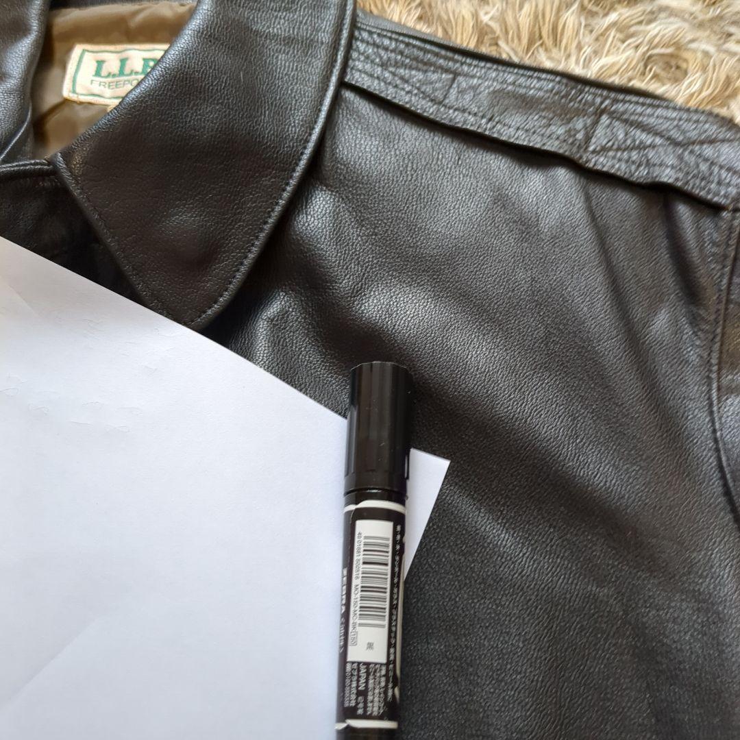 美品 USA製 L.L.Bean A-2タイプ レザージャケット ブラック XL