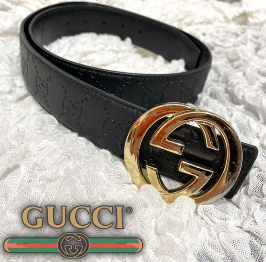 GUCCI ブラック レザー ベルト 楽天市場】GUCCI グッチメンズレザーベルト ブラックインター