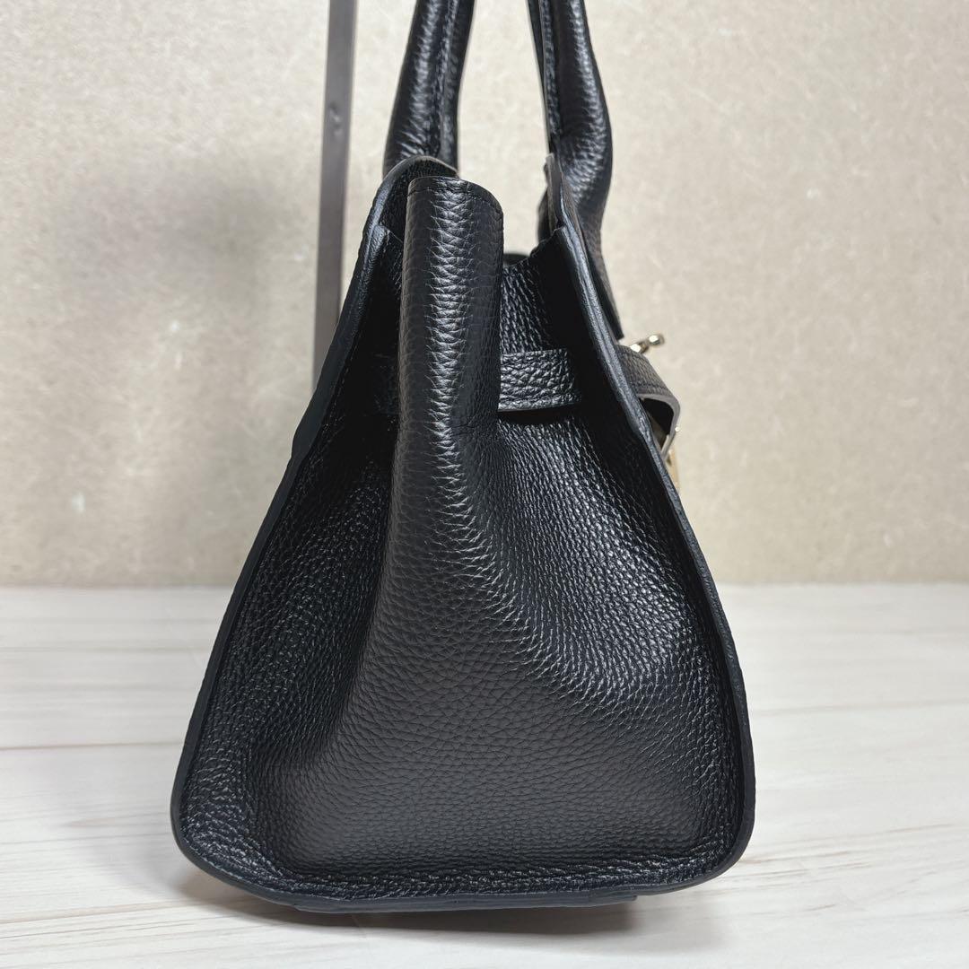 美品✨AULENTTI トートバッグ ターンロック 本革 イタリア製 ブラック