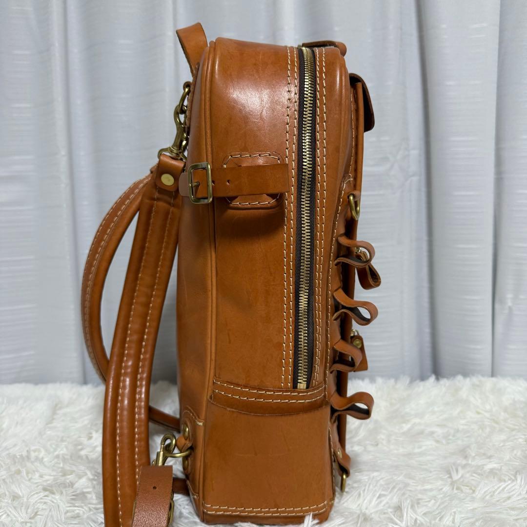 ⭐️美品⭐️ HERZ 2way スクエアリュック R-66 レザー ブラウン