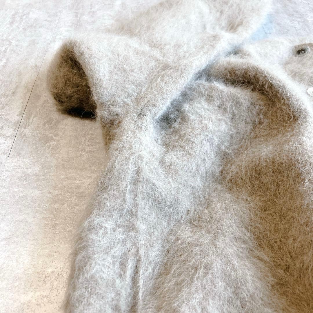 美品☆オメカシ ファーカシミヤ カーディガン 2WAY モカ Fサイズ