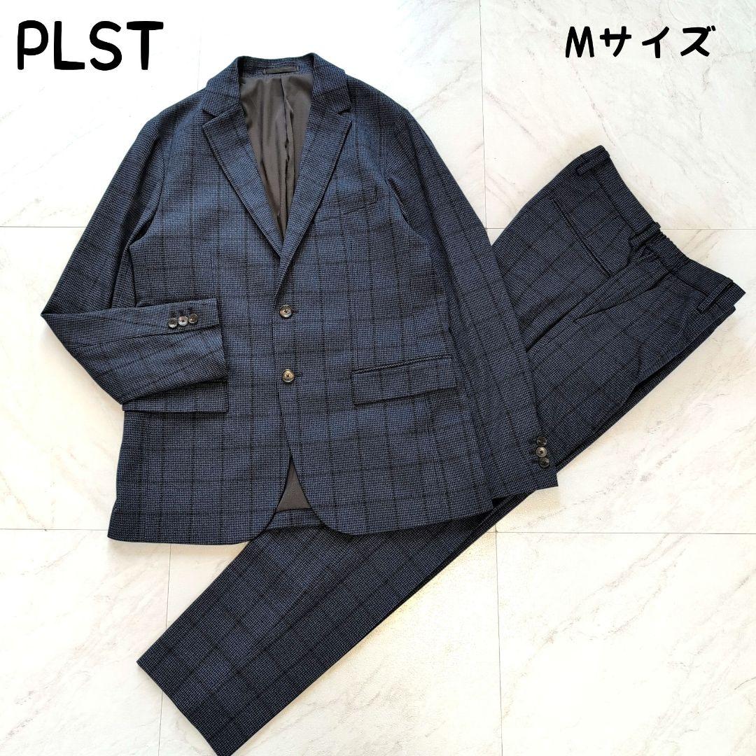 プラステ 洗える メンズスーツ セットアップ ネイビー チェック M PLST(プラステ)公式｜myスタメンスーツ｜特集（メンズ）