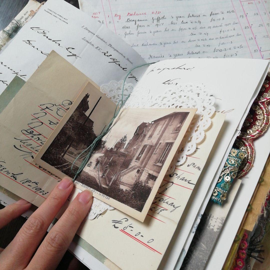 分厚ーーいジャンクジャーナル♡雑記帳 ヴィンテージ 植物 ブロカント