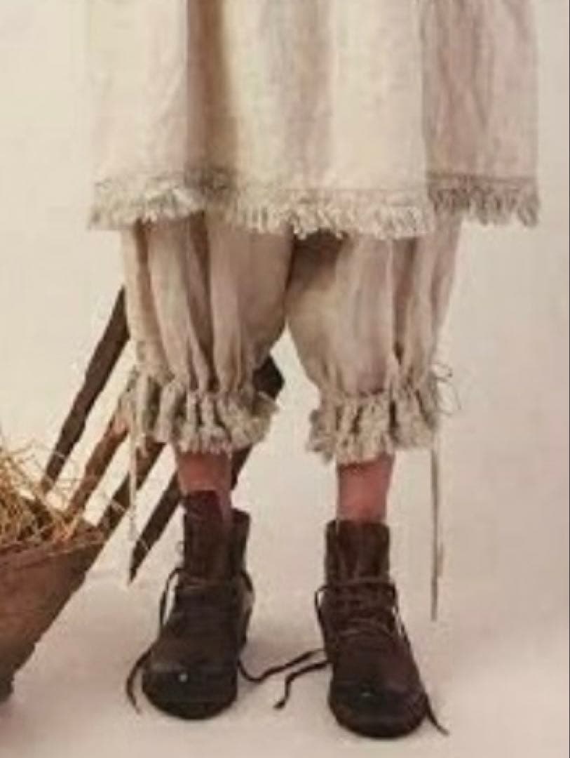 nest Robe リネンフリンジレースドロワーズパンツ 生成り ネストローブ