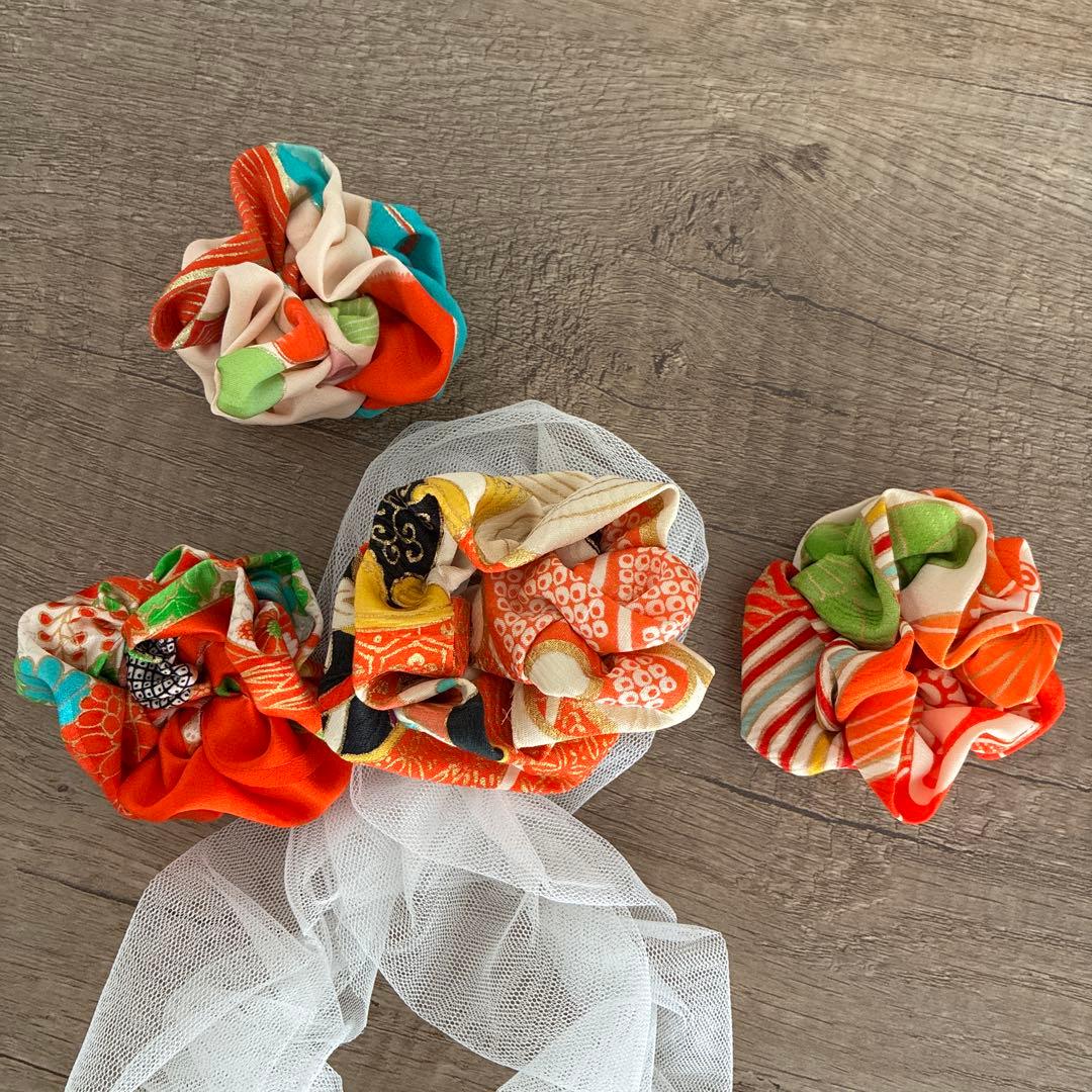 七五三 髪飾り ヘッドドレス ヘアアクセサリー 着物リメイク お試し⑧