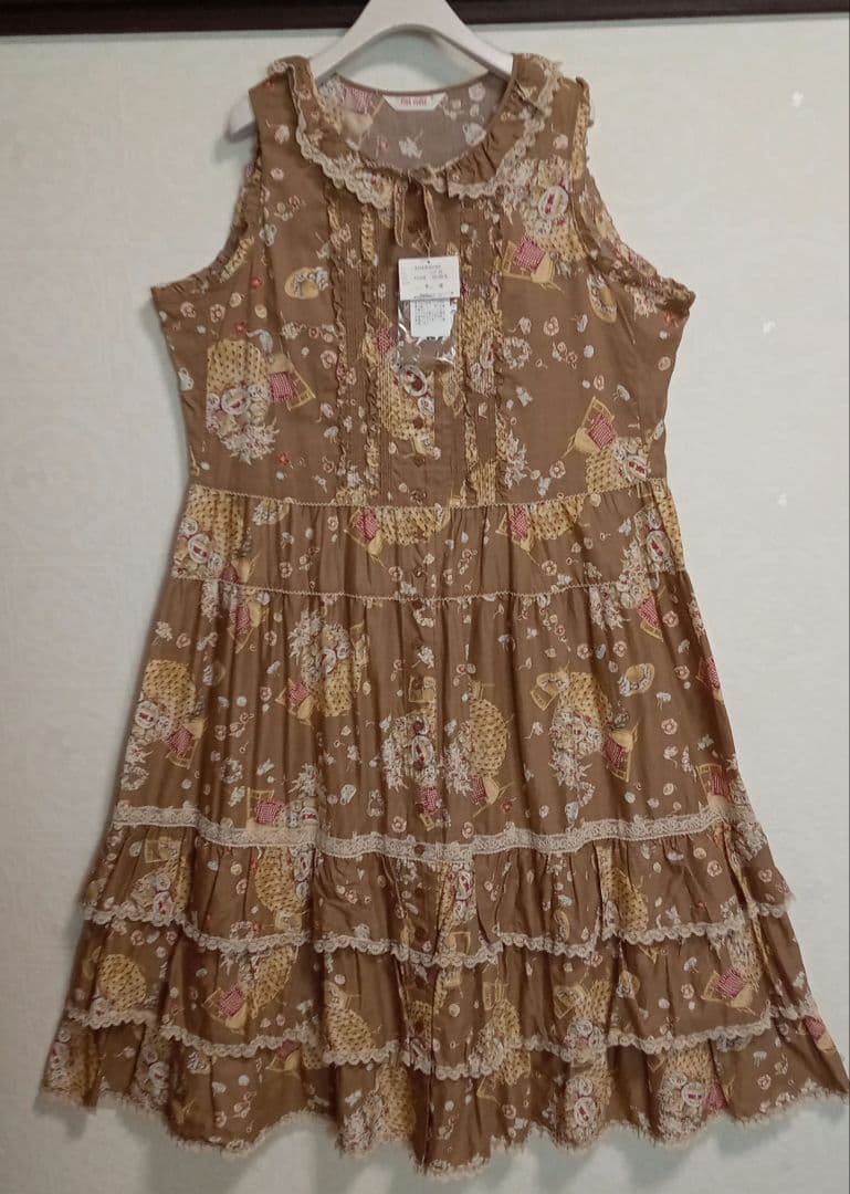 新品タグ付♡ 大きいサイズ ♡お直し ♡ピンクハウス ワンピース 大きいサイズ】生成ツインラビット段々ワンピース - ピンクハウス通販