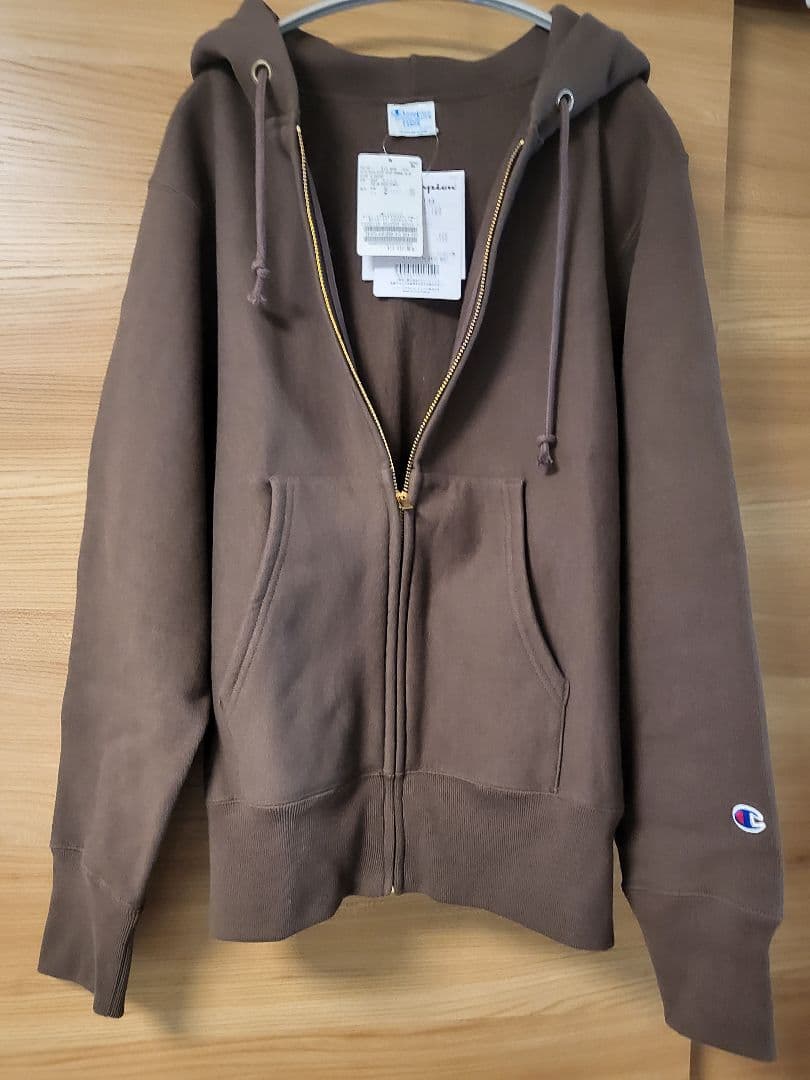 スピックアンドスパン　チャンピオン　パーカー　新品未使用品　ダークブラウン　L Champion / チャンピオン REVERSE WEAVE ZIP HOODED SWEATS C3-Y134