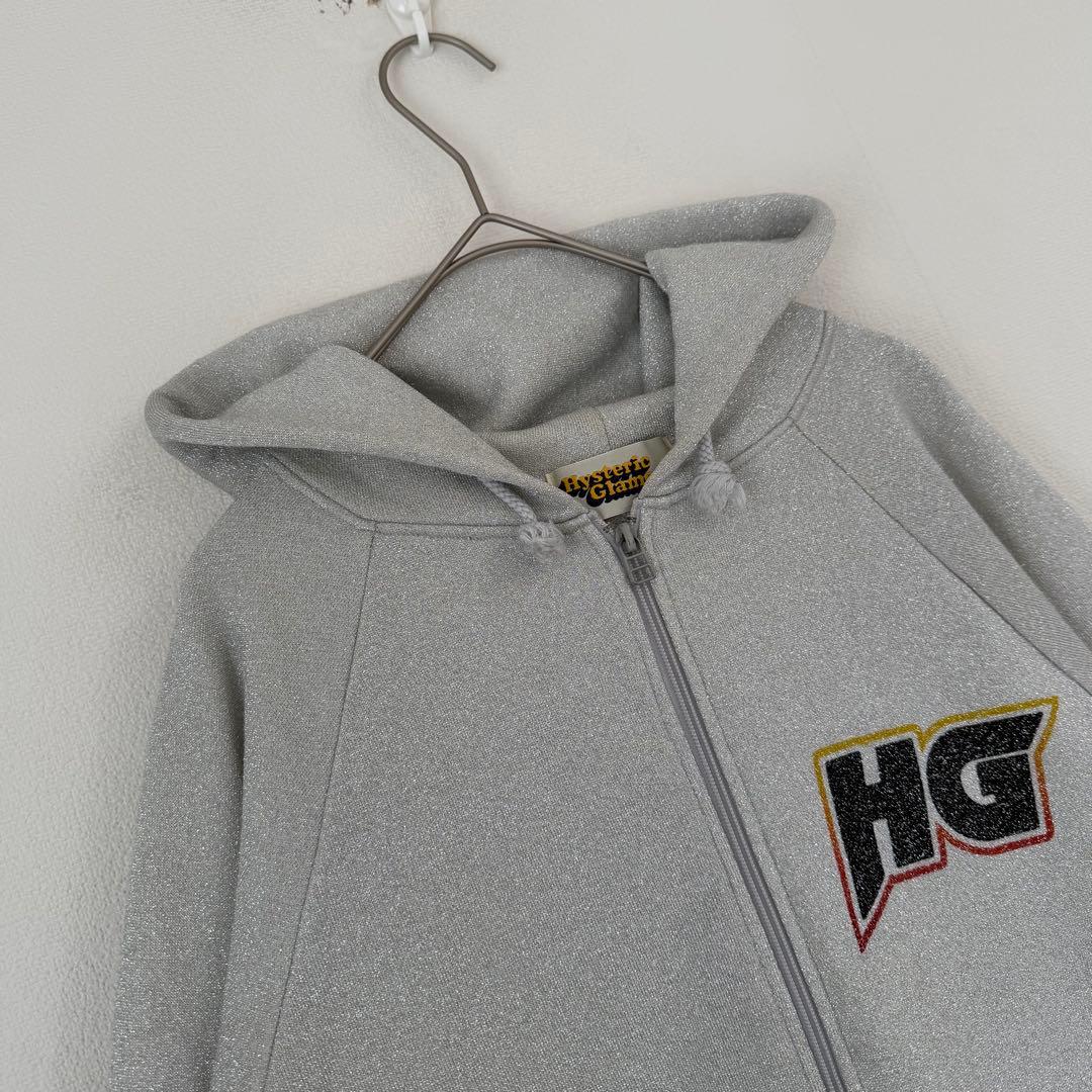 ヒステリックグラマー ジップパーカー 初期タグ 00s ラメ シルバー