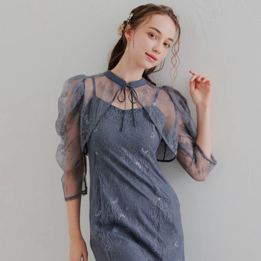 Dorry Doll　ドリードール　 ボレロレイヤーレースドレス　ブルー　S ボレロレイヤードレースドレス|DorryDoll