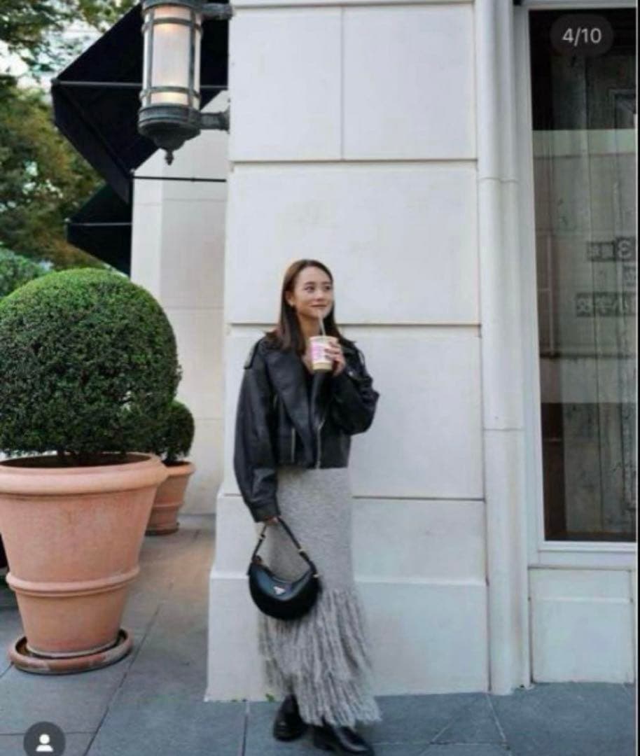 searoomlynn 2023黒 エコレザー ライダースジャケット short