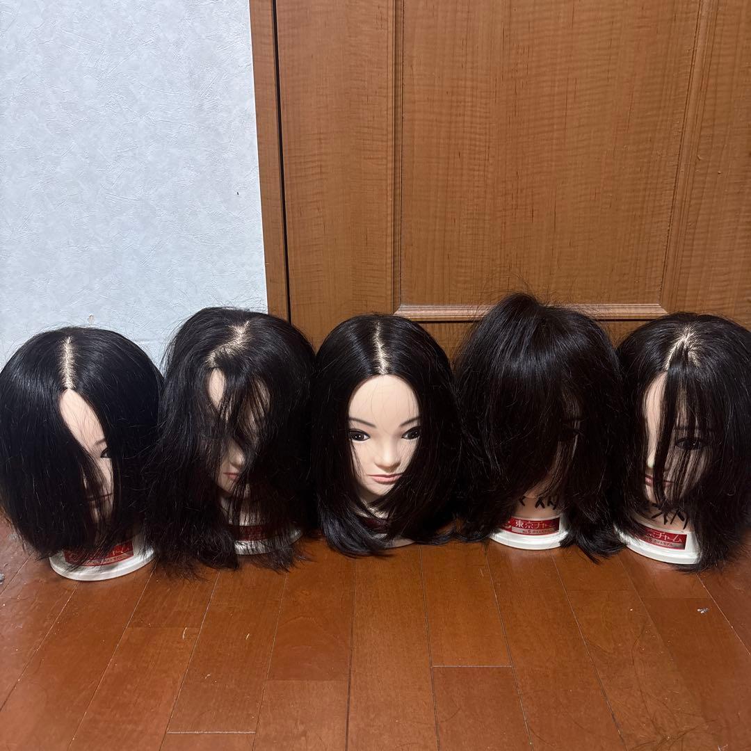 人毛ウィッグ5体セット 東京チャーム カット練習用 - メルカリ