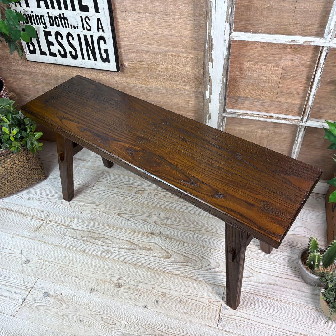 アジアンエスニック木製原木無垢材長椅子ベンチSスツール木製イス花台