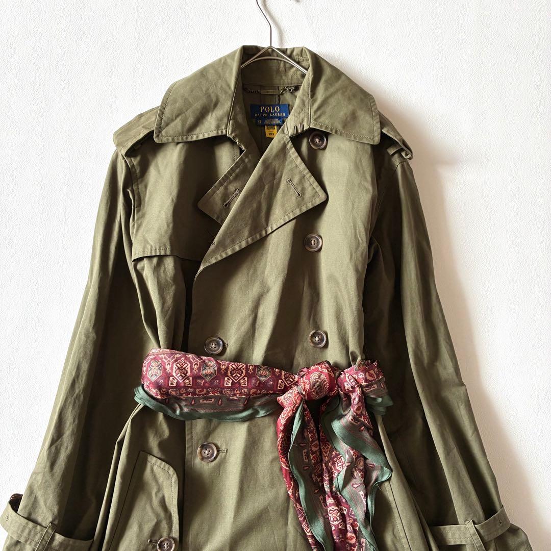 ポロラルフローレン 現行 スカーフベルトポプリントレンチコート