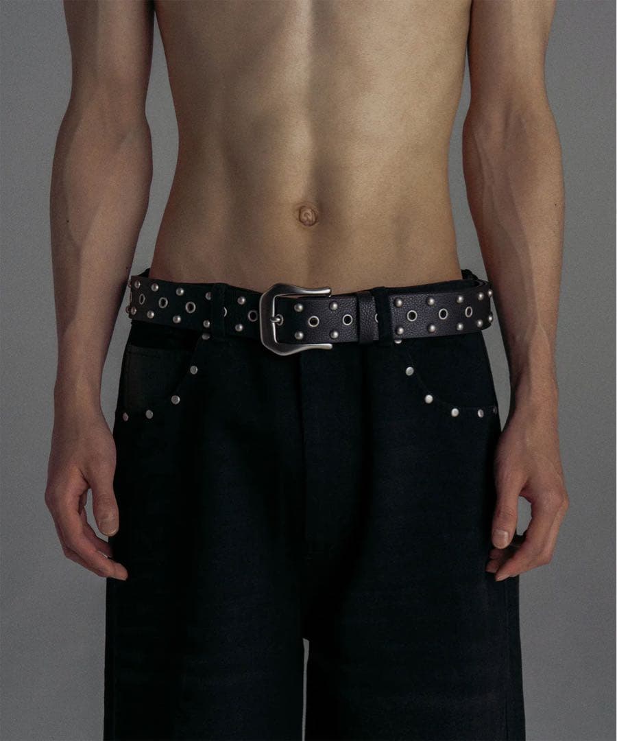 jentlouis Leather Studded Belt Free size - メルカリ