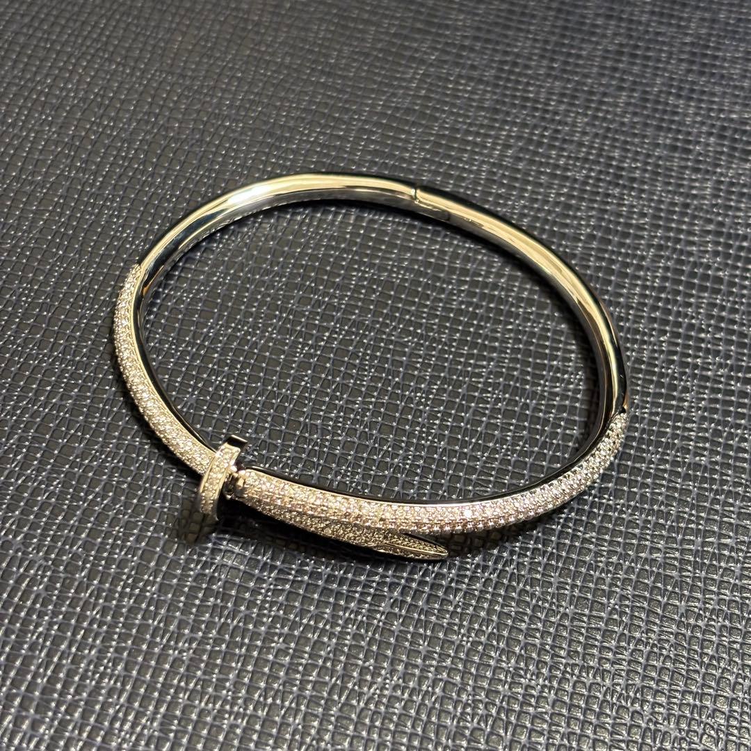 新品】釘 ブレスレット 18K ゴールド ジルコニア nail シルバー - メルカリ