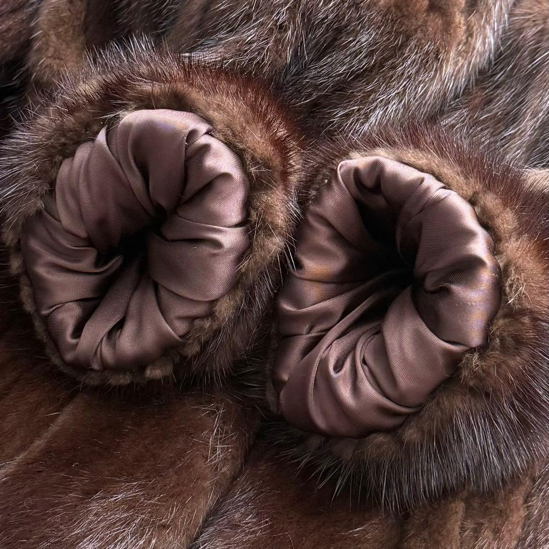 本毛皮 ミンク MINK ファーコート なめし柔らか◎ 毛艶◎ ブラウン13