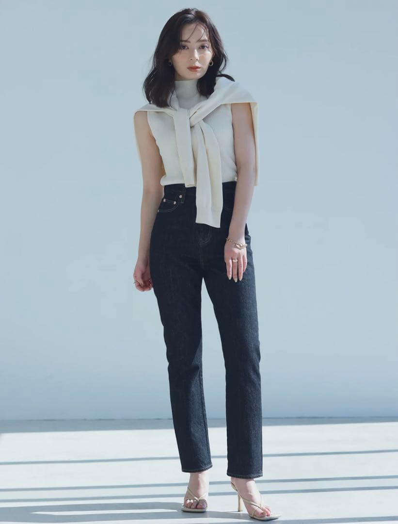 anuans スリムストレートデニム BLACK 1 アニュアンス anuans Slim straight denim （BLACK） -靴