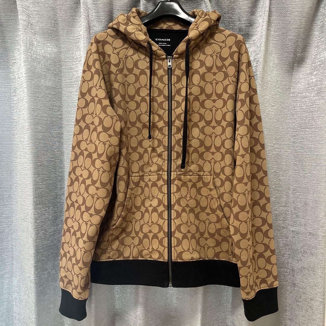 ✨極美品✨COACH コーチ ジグネチャー ブラウン パーカー Mサイズ