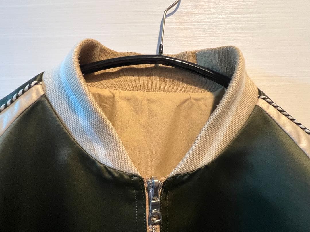 ラコステ リバーシブルMA-1ジャケット モスグリーン Lサイズ スタジャン