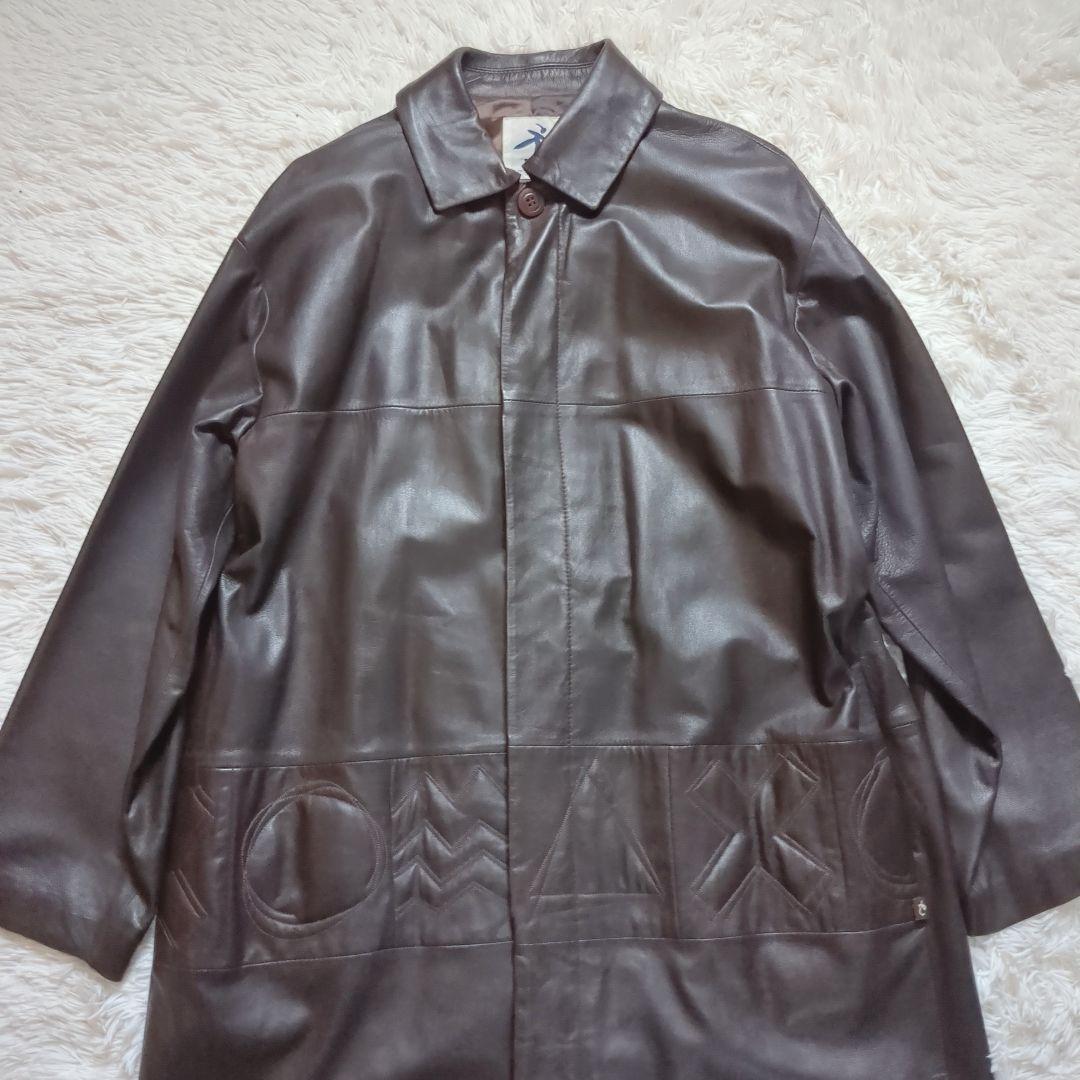 90's HAI sporting gear ラムレザー ロングコート 3L相当
