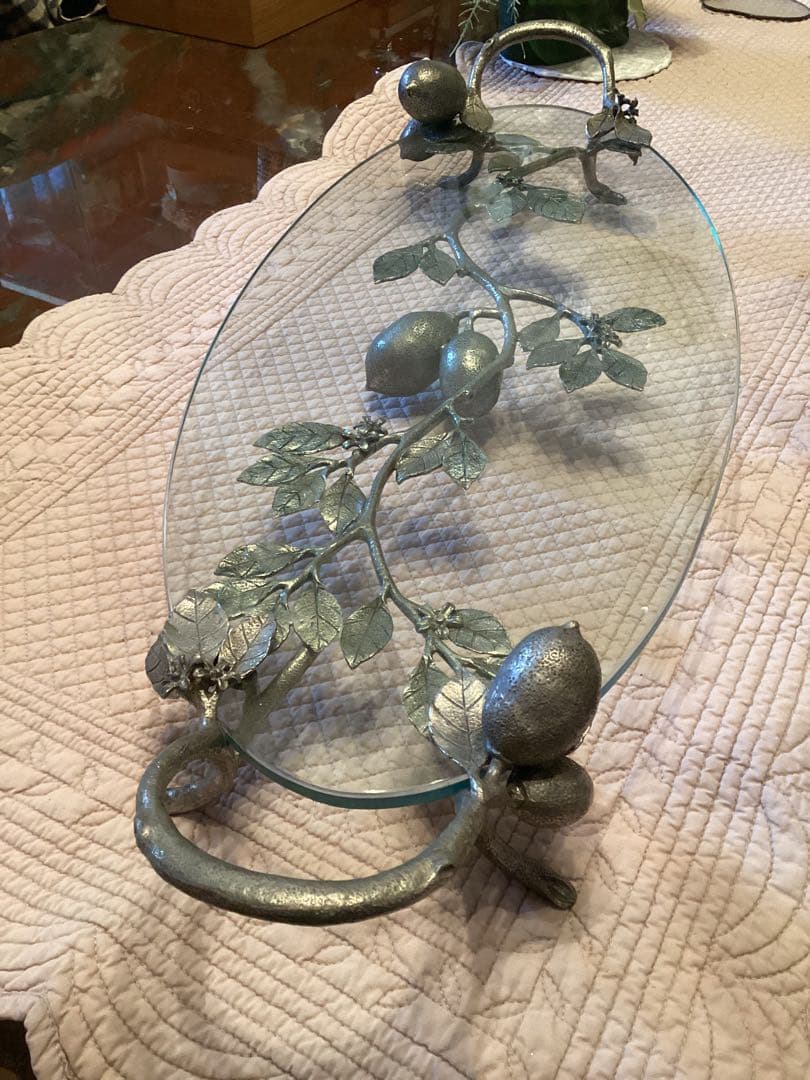 アトリエジュンコ ガラス製オーバルトレー トレー ガラス オーバル レモン Tray Glass Oval Lemon | Atelie