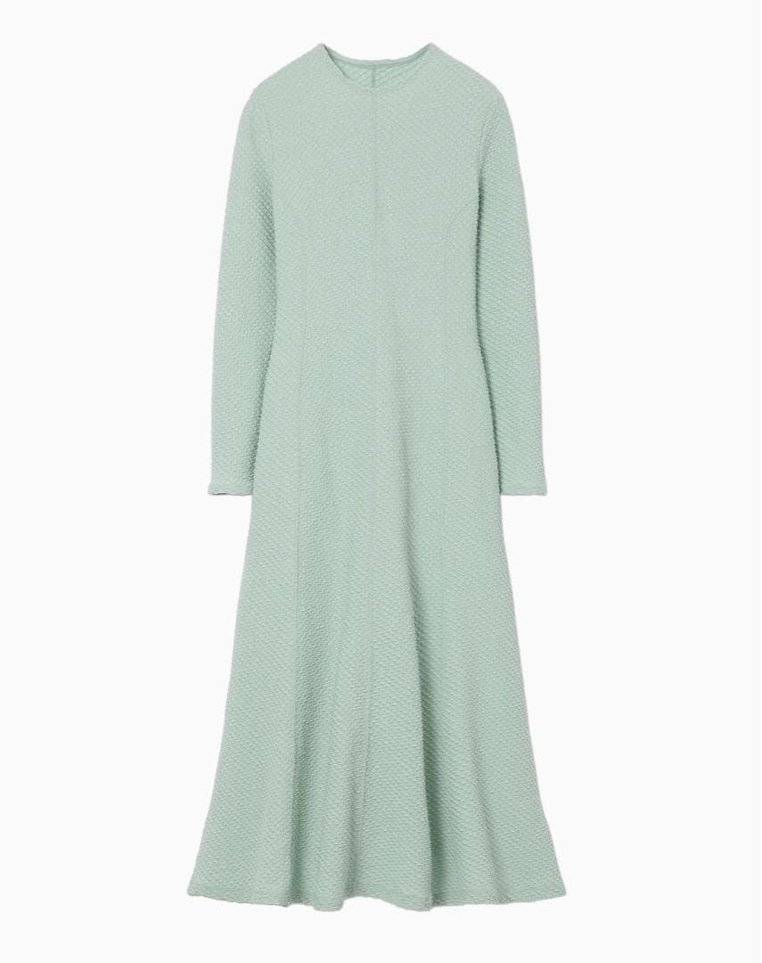 【タグ付美品】Shirring Jersey Jacquard Dress Mame Kurogouchi(マメ クロゴウチ)SHIRRING JERSEY JACQUARD DRESS