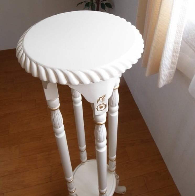 お値下げ アイボリーゴールド マホガニー製 フラワースタンド 花台