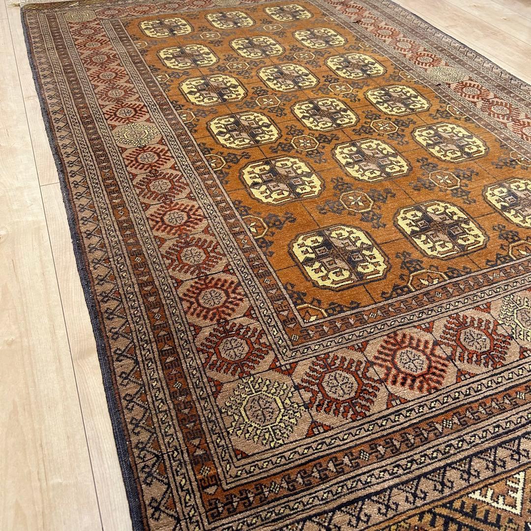 ペルシャ絨毯 トルクメン産 ヴィンテージラグ トライバルラグ 190x114㎝