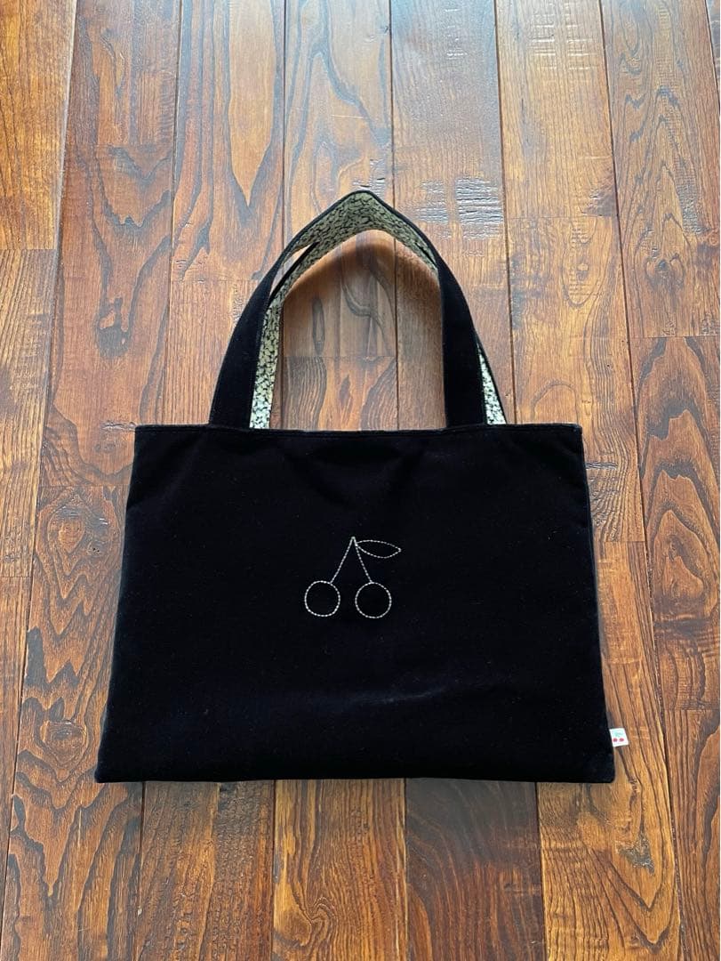 ボンポワン ベロアトートバッグ リバーシブル - メルカリ