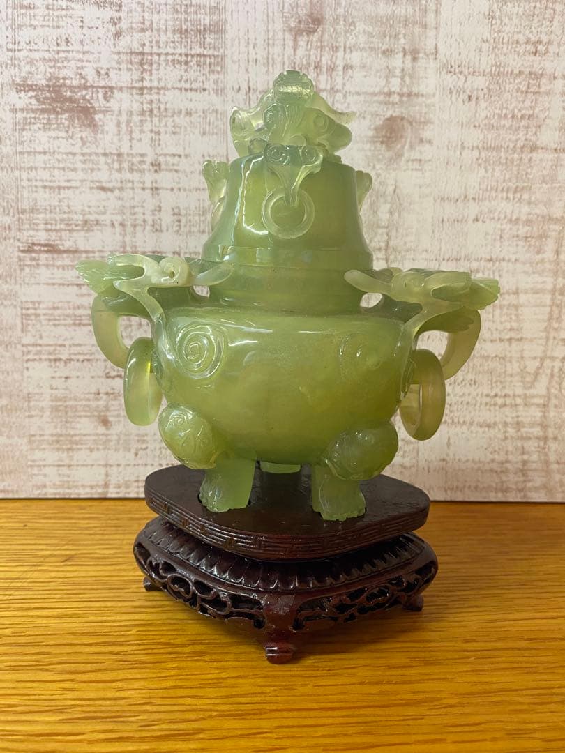 翡翠 置物 香炉 中国美術 - メルカリ