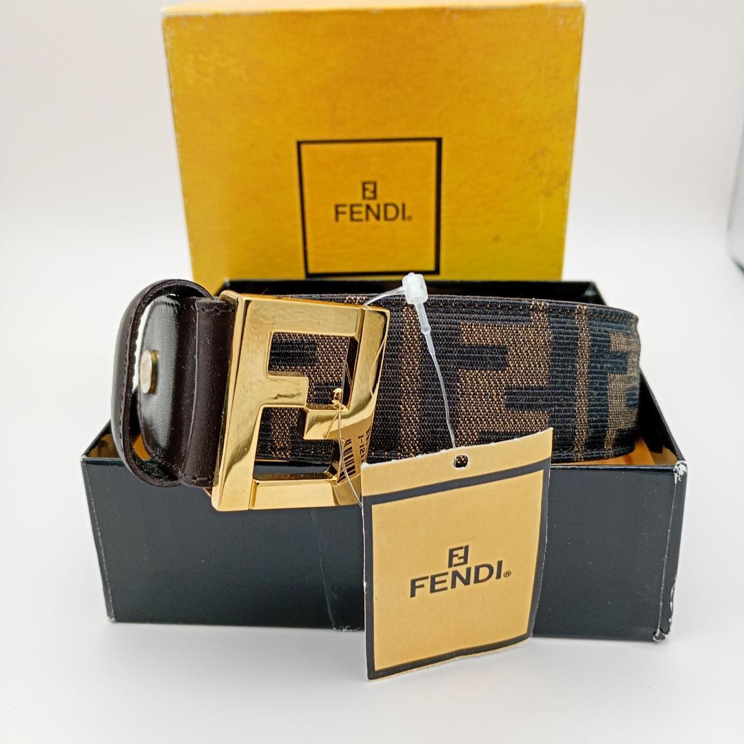 FENDI ベルト　ズッカ　ゴールドバックル　ブラウン 楽天市場】【中古】FENDI ベルト レザー ブラウン ゴールド金具