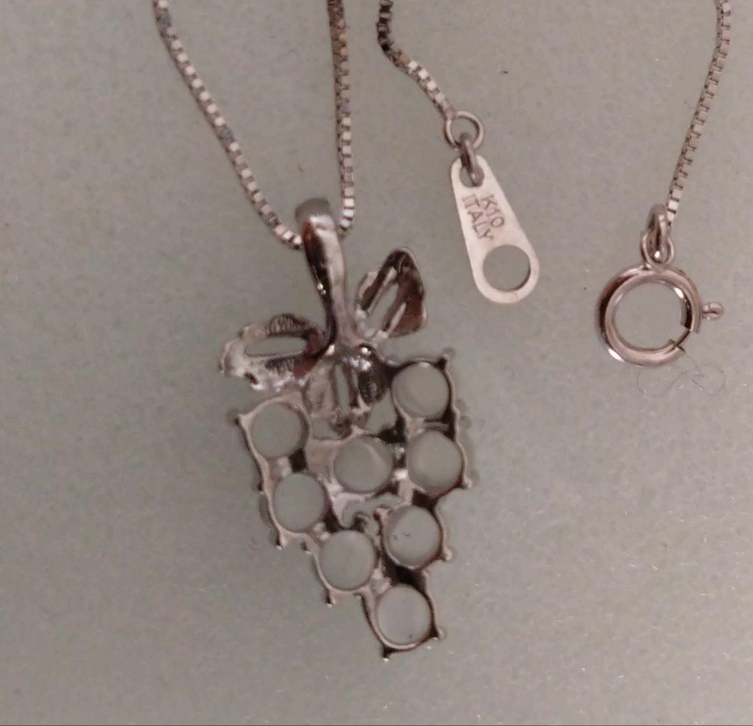 ジュエリーツツミ K10ホワイトゴールドぶどうデザインネックレス