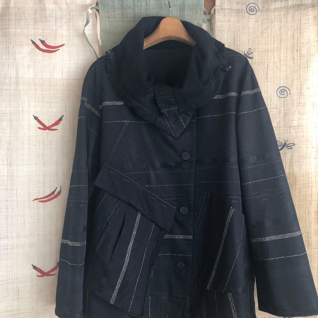 お値下げ センソユニコ慈雨ハーフコート センソユニコ Sensounico 慈雨 ジウ ウール切替 ショールカラーロング