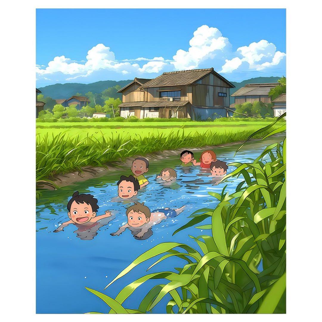 子供たちの水遊び アニメーションアート 水遊びをする子供たちイラスト - No: 1140469｜無料イラスト・フリー