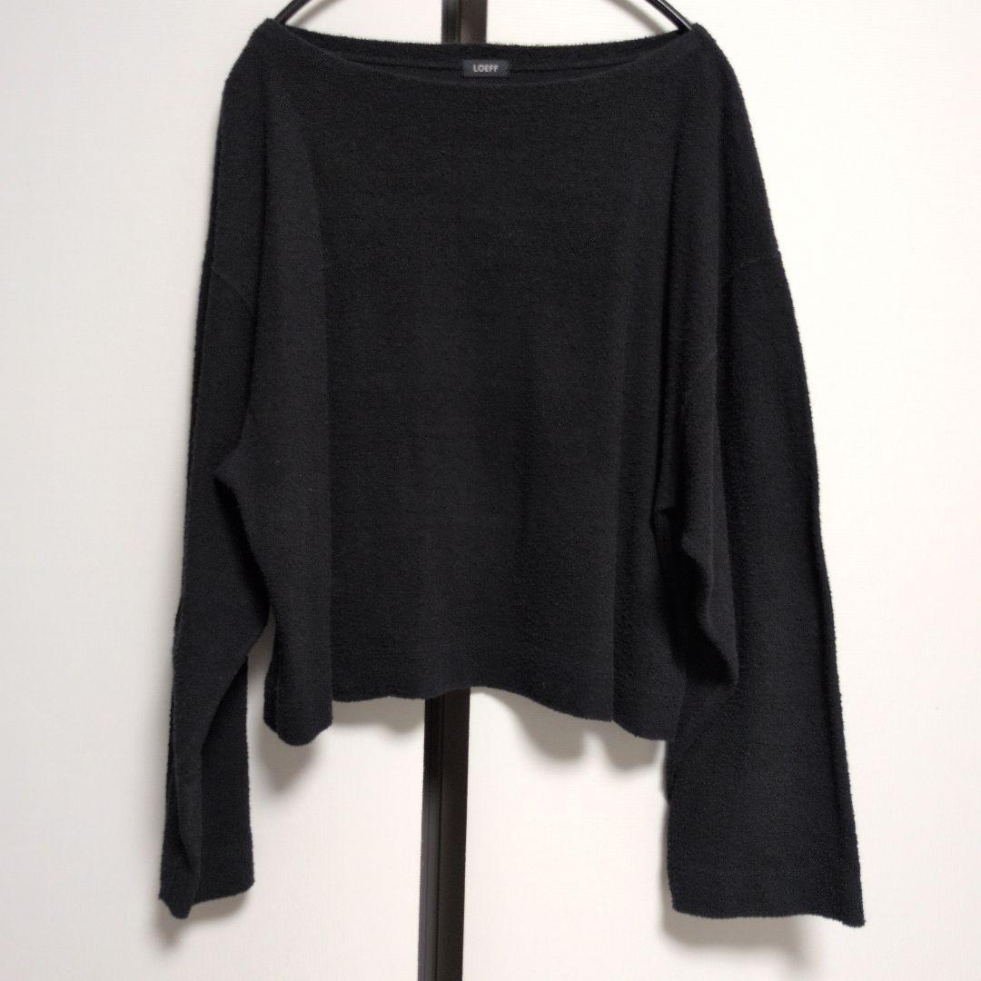 LOEFF（ロエフ）＞ コットン パイル カットソー 黒 ブラック 金子綾