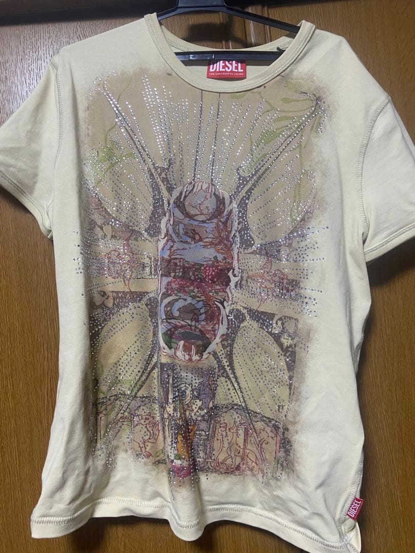 最終値下げDIESEL ビジュアルプリント Tシャツ ベージュ メンズ Tシャツ T-ADJUST-V4（Tシャツ/カットソー）｜DIESEL