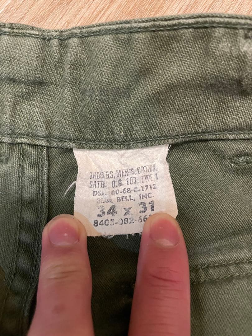 60's 68年会計 OG-107 ベイカーパンツ 実寸33×27 - メルカリ