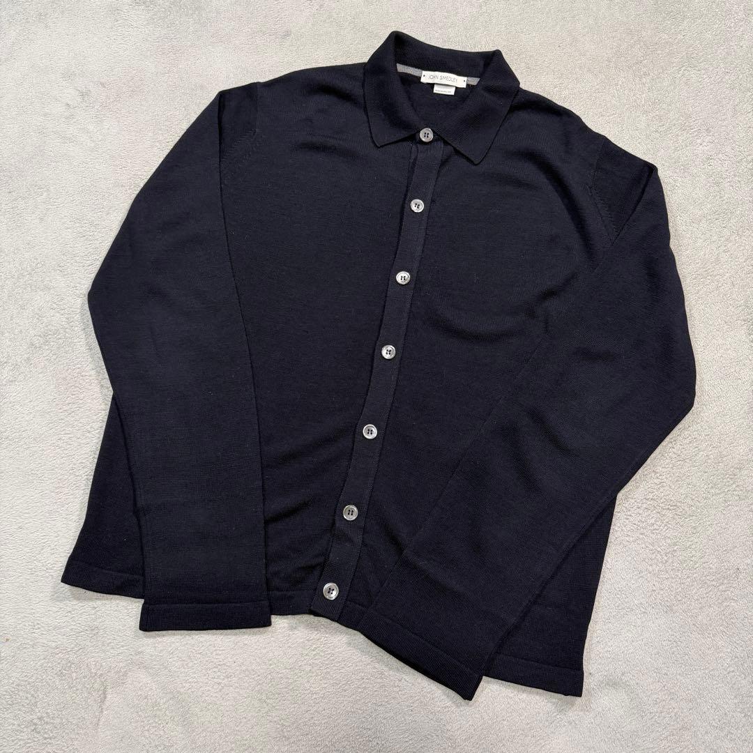 ジョンスメドレー　ネイビー　ニットシャツ　Lサイズ　ウール　カーディガン JOHN SMEDLEY｜ジョンスメドレー日本公式