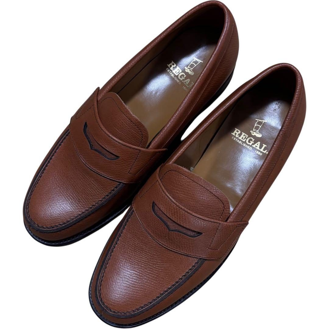 REGAL シボ革 レザー ブラウン コインローファー 25 1/2 - メルカリ