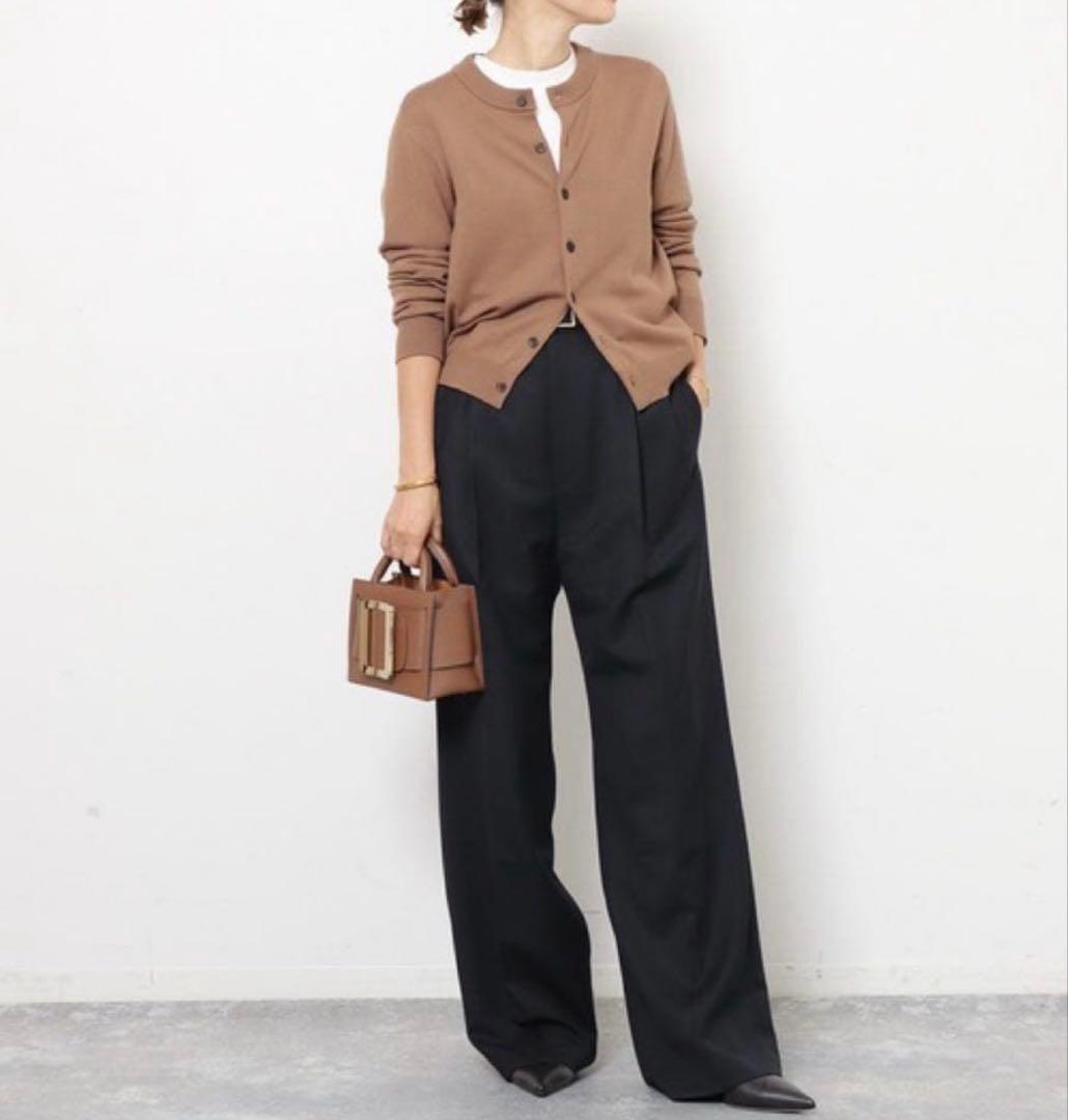 ドゥーズィエムクラス 2023AW WISHクルーネックカーディガン キャメル