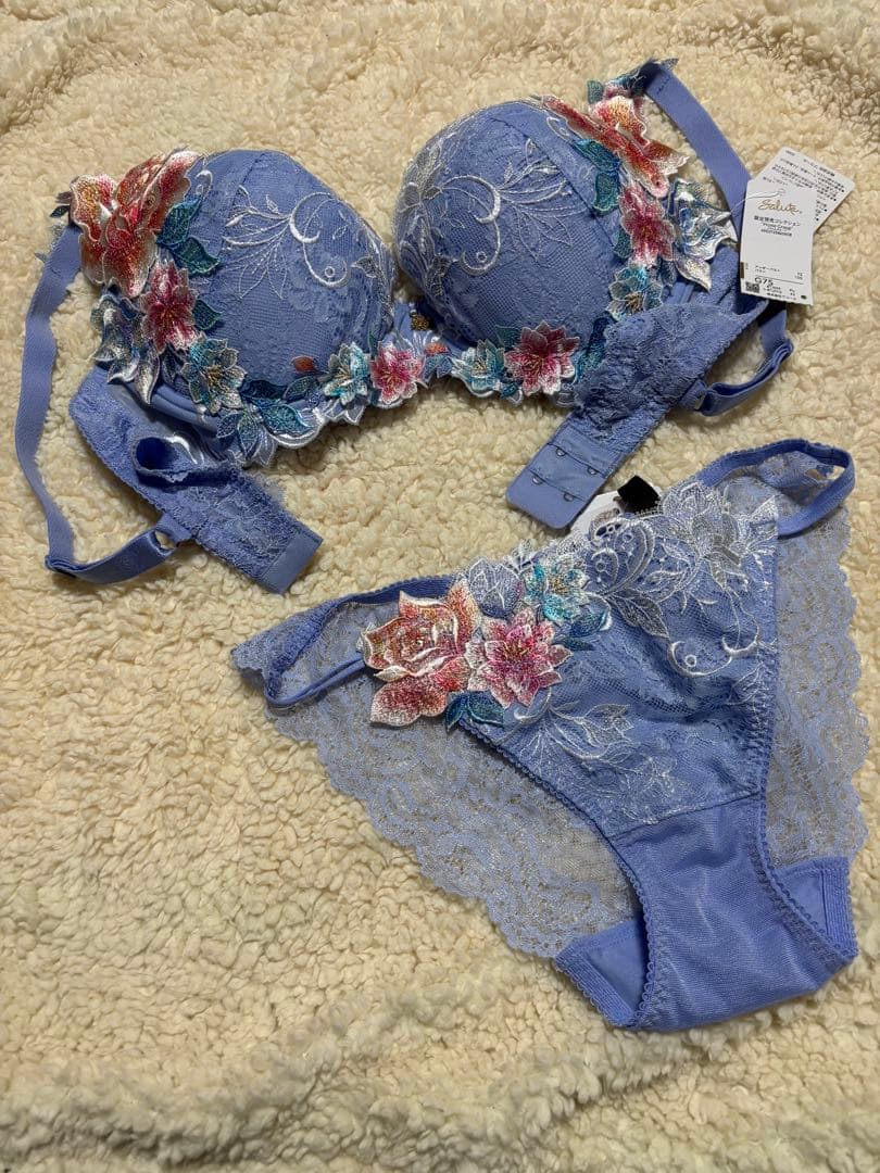 Saluteサルート☆09G☆PU☆高級シリーズ花柄刺繍ブラジャーショーツ