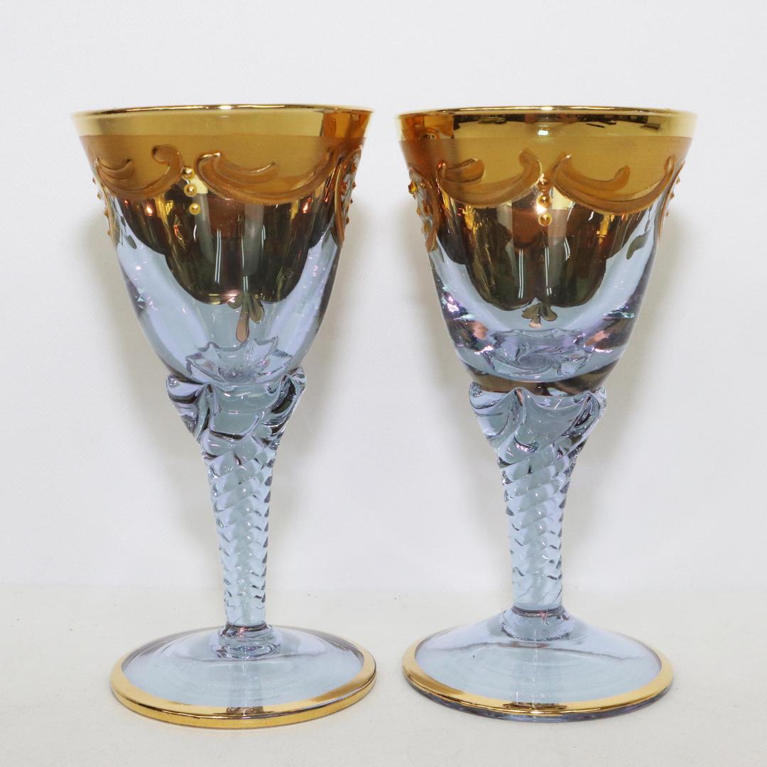 ベネチアングラス ムラーノ ペア ワイングラス イタリア グラス - メルカリ