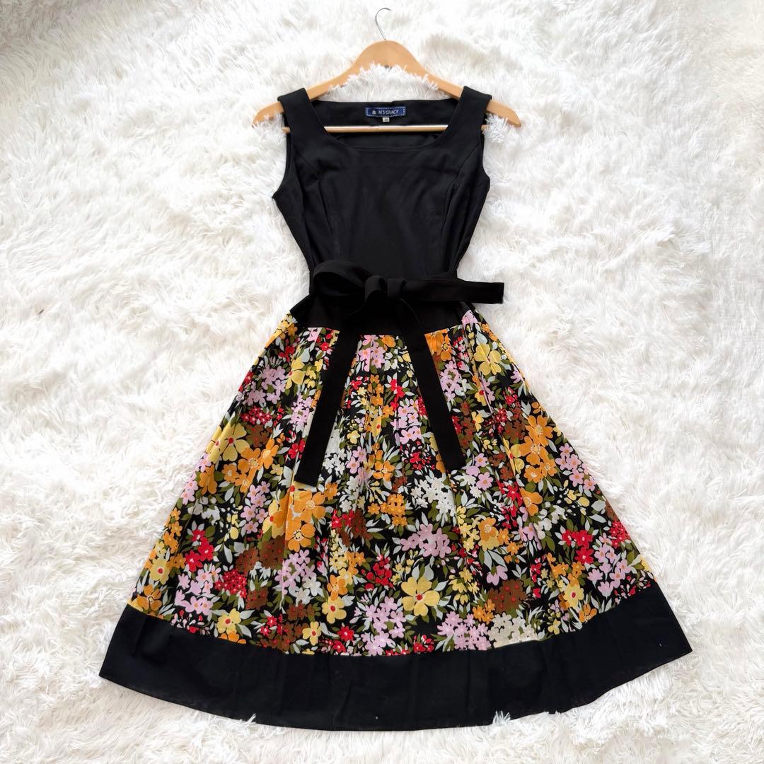 訳あり エムズグレイシー 花柄 ワンピース フレア Aライン - メルカリ