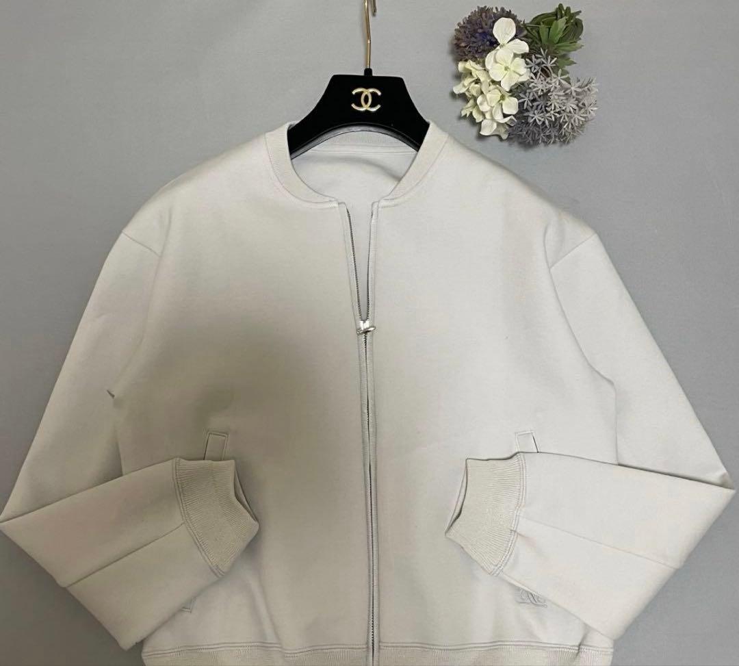 ドゥロワー コットン ロゴ刺繍 ジップアップ ブルゾン ジャケット