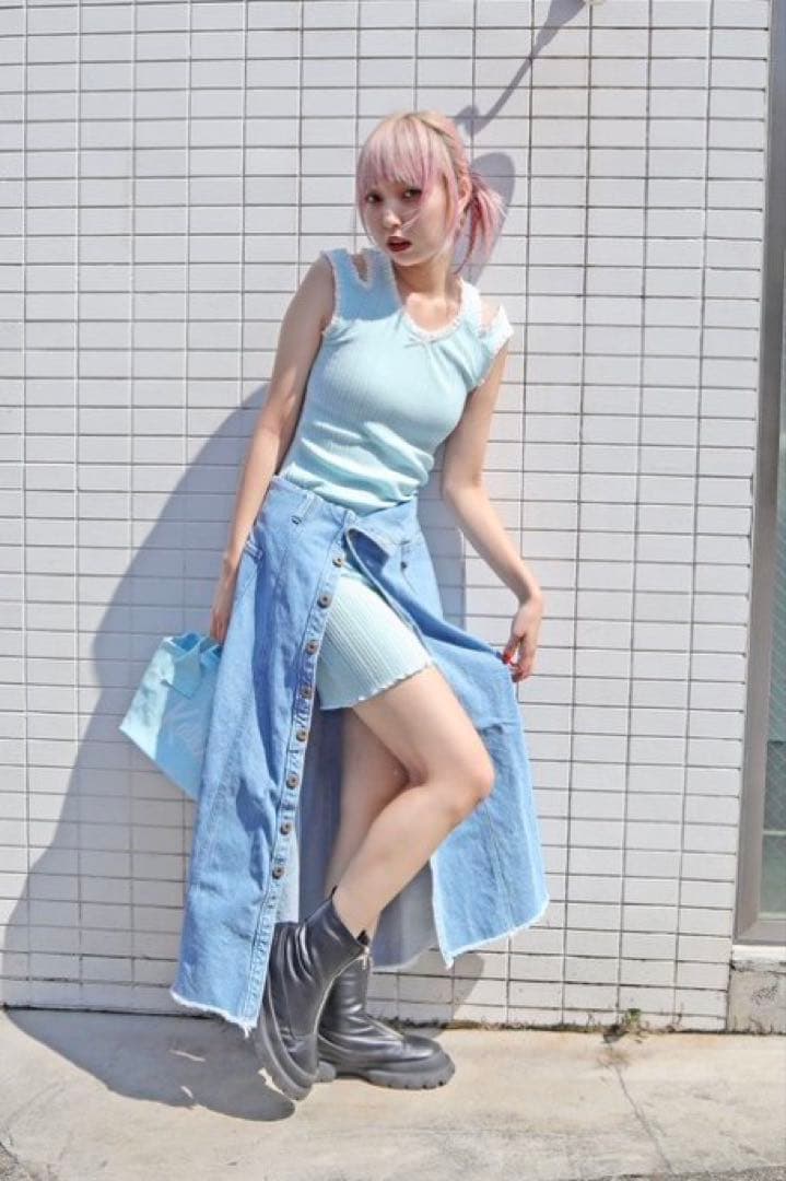 新品 Katie UNDER PRETTIES ダブルタンクワンピース グレー