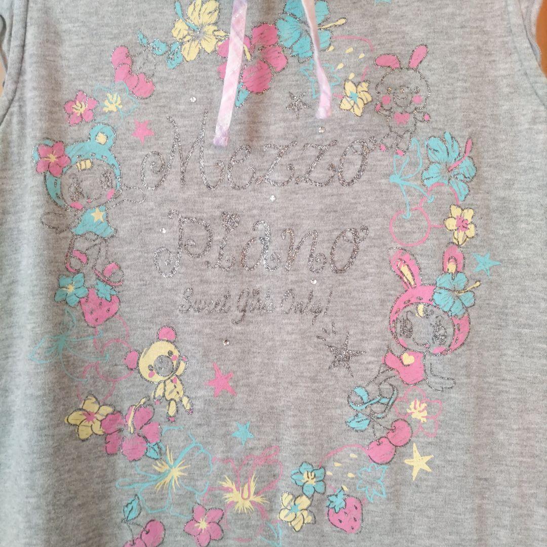 平成レトロ】メゾピアノ灰色ワンピース(140㌢)ミミポポ ベリエ 当時物