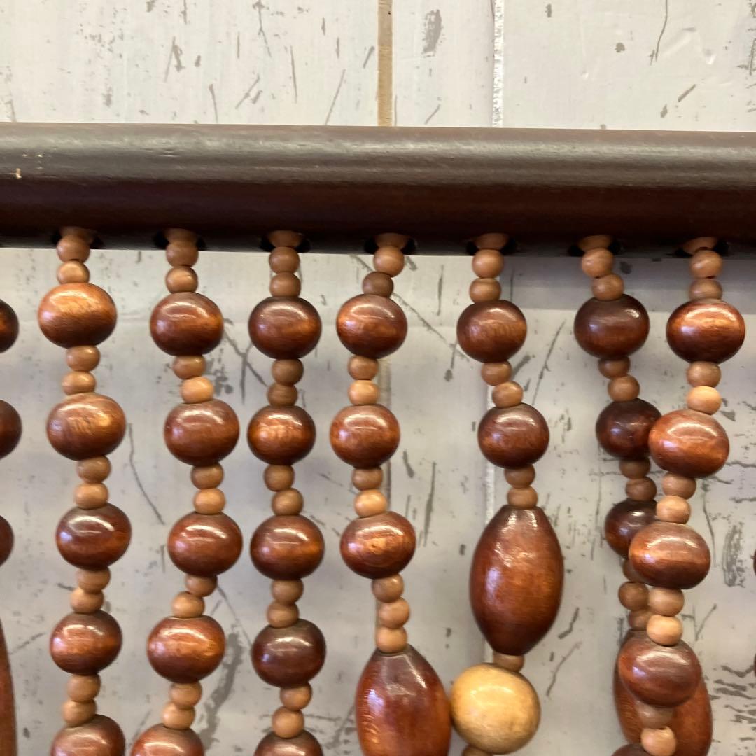 昭和レトロ 木製 ビーズのれん 玉すだれ 暖簾 ビーズカーテン 飾り